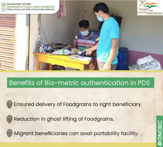 Benefits of Bio-metric authentication in PDS. 

#DFPD #benefits #biometric #food #PDS #migrants