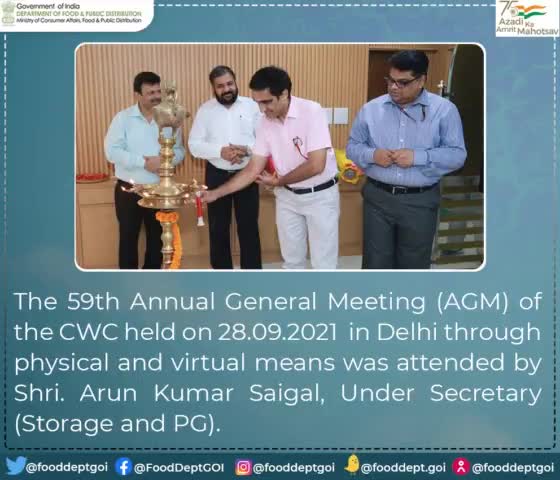 The 59th Annual General Meeting of the CWC held in Delhi. 

#DFPD #AGM #Delhi #meeting