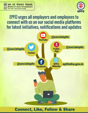 #Connect with #EPFO on all official #socialmedia handles to stay updated about various initiatives & notifications.