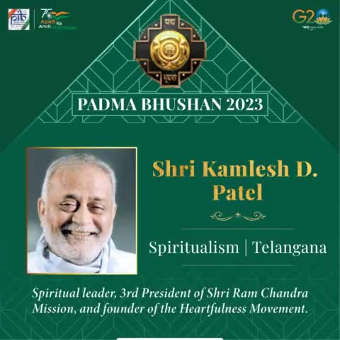 Kamlesh D. Patel receives Padma Bhushan from President #DroupadiMurmu for Spiritualism

#PeoplesPadma #PadmaAwards