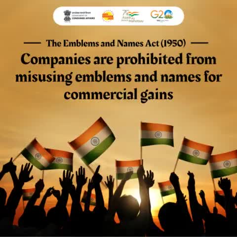 Companies are prohibited from misusing the national emblems and names for commercial gain.

#NamesandEmblems #jagograhakjago