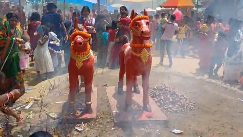 বলরামপুর: চুটকিডিতে গ্রাম দেবতার পুজো উপলক্ষ্যে পুণ্যার্থীদের  ভিড়
