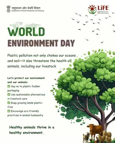 Plastic pollution doesn’t just harm nature—it endangers our animals too. This #WorldEnvironmentDay, let’s protect our fields, our livestock, and our future.• 
Say no to plastic.• Say yes to sustainable farming.
