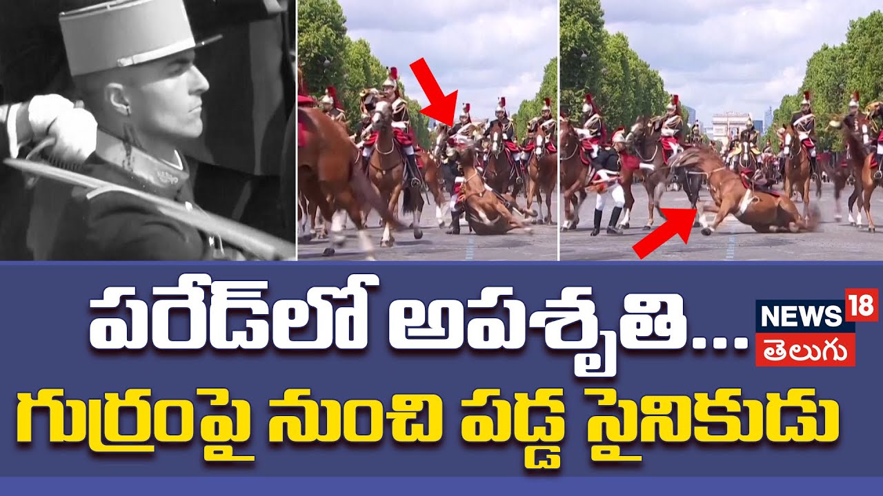French Soldier Injured, Horse Falls During Bastille Day Parade in Paris | పరేడ్‌లో అపశృతి... | N18G