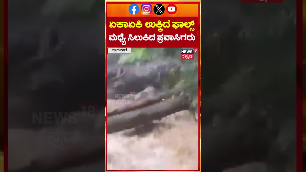 #shorts | Arbail Falls | Karwar | ಏಕಾಏಕಿ ಉಕ್ಕಿದ ಅರಬೈಲ್ ಫಾಲ್ಸ್ ಮಧ್ಯೆ ಸಿಲುಕಿದ ಪ್ರವಾಸಿಗರು | N18S