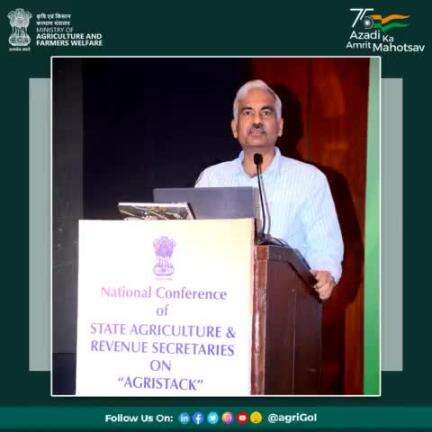 Shri Manoj Ahuja, IAS Secretary to Govt. of India, DA&FW delivered keynote Address on Digital Agriculture Initiative & #Agristack at National Conference of State #Agriculture & #Revenue Secretaries on “AGRISTACK” .