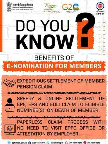 Benefits of filing e-Nomination for Members.

#EPFO #Nomination #Service #AmritMahotsav 

#AmritMahotsav https://link.pu