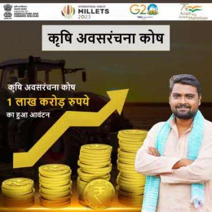 कृषि अवसंरचना कोष (#AIF) फसलोपरांत प्रबंधन अवसंरचना व सामुदायिक कृषि परिसंपत्तियों के निर्माण के लिए शुरू किया गया, इसके तहत ₹1 लाख करोड़ रु. की निधि का प्रावधान किया गया है। 
#AgriGoI #agriinfrafund #g20 #IYM2023