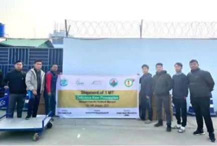 Than-Than Organic & Thayong Organic #FPCs of Manipur under #MOVCDNER supplied 1 MT of Winter Kew Pineapples using Air cargo to retail outlets in Delhi and Dehradun on 14th Jan 2023. The produce was marketed by Clover Organics Pvt Ltd.