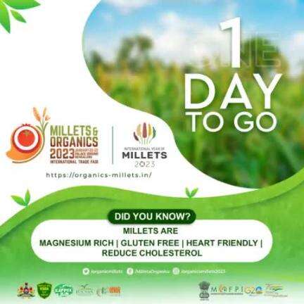 One day to go to the Millets and Organics: International Trade Fair 2023 at Tripuravasini Palace Ground, Bengaluru between 20th to 22nd January 2023. 
#agrigoi #IYM2023 #YearofMillets #MOITF #LetsMillet
