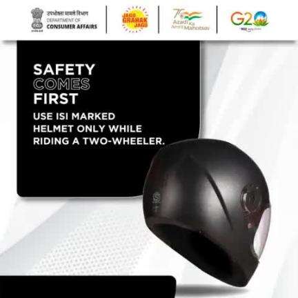 Always look for BIS Certified Mark while purchasing helmet for maximum safety and protection. 
#BIS #ISI