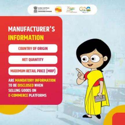 Manufacturers are required to disclose certain information when selling goods on #ecommerce platforms, including the country of origin, net quantity, and MRP (maximum retail price) of the product.