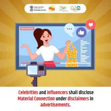 Celebrities and Influencers shall disclose material connection under disclaimers in advertisements. #CCPA