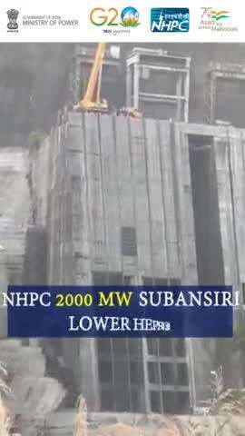 Placing of Trash Rack Panels at 2000 MW NHPC Subansiri Lower HE Project. 

#mop #nhpc
