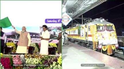 Prime Minister Narendra Modi  flagged off the Tambaram - Sengottai Express at Chennai today

#RailInfra4TamilNadu