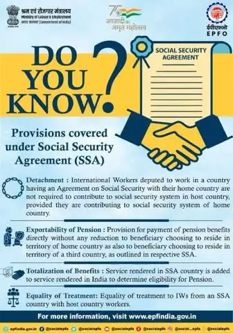 Provisions covered under Social Security Agreement (SSA).

#SocialSecurityAgreement #SSA #EPFO #AmritMahotsav https: