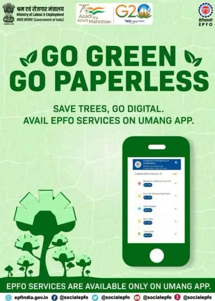 #gogreen, #gopaperless. #savetrees by saying no to use of paper. Avail all the services of epfo on umang App. https://li