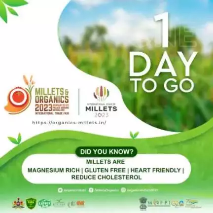 One day to go to the Millets and Organics: International Trade Fair 2023 at Tripuravasini Palace Ground, Bengaluru between 20th to 22nd January 2023. 
#agrigoi #IYM2023 #YearofMillets #MOITF #LetsMillet