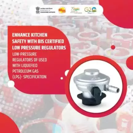 Low-pressure regulators certified by the #BIS can enhance kitchen safety when used with liquefied petroleum gas (LPG). #ISI certification ensures that the regulator meets certain standards for quality and safety, such as proper pressure reg