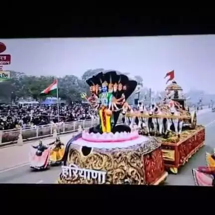 74वें गणतंत्र दिवस समारोह के अवसर पर नई दिल्ली में कर्तव्य पथ पर आयोजित गणतंत्र दिवस परेड 2023 में प्रस्तुत हरियाणा की झांकी ।#RepublicDay2023 #JaiHind #RepublicDayIndia #Haryana
