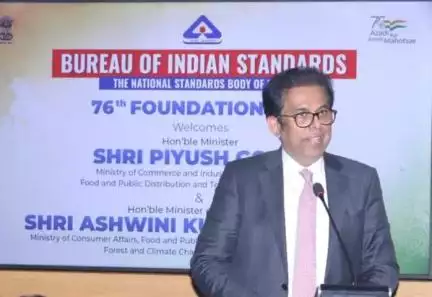 Shri Rohit Kumar Singh, Secretary, DoCA, Govt of India addressed the participants at the 76th Foundation Day. 
#ISI
#BIS
