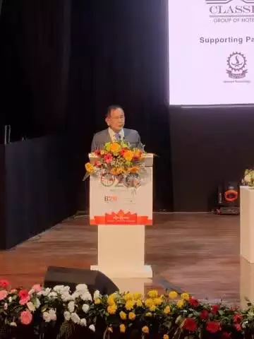 Minister of State for External Affairs, Shri RK Ranjan addressing at the #B20India Conference
