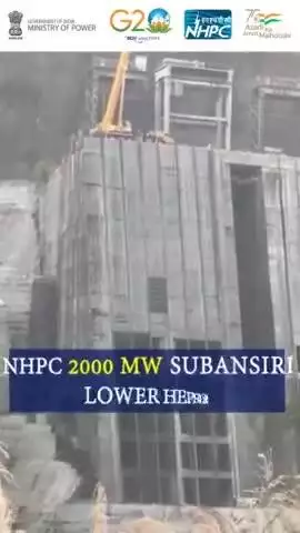 Placing of Trash Rack Panels at 2000 MW NHPC Subansiri Lower HE Project. 

#mop #nhpc