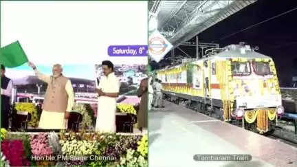 Prime Minister Narendra Modi  flagged off the Tambaram - Sengottai Express at Chennai today

#RailInfra4TamilNadu