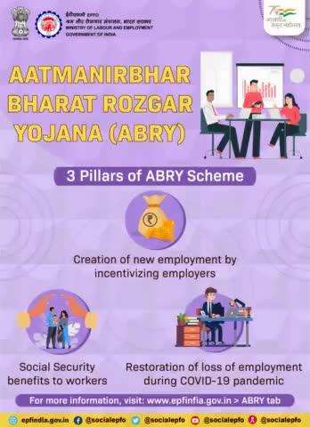 3 Pillars of Aatmanirbhar Bharat Rozgar Yojana (#ABRY).

#EPFO #EPF #SocialSecurity #Employees #Services #AmritMahotsav