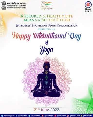 #EPFO wishes you all a Happy #InternationalDayofYoga.

#YogaForHumanity #IDY2022 #AmritMahotsav