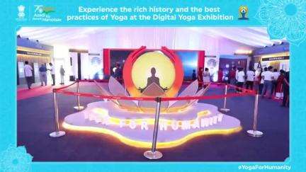 The digital exhibition at #IDY2022 showcases the latest technologies to project the history of Yoga. The exhibition is on till June 26, Sunday. Visit now!