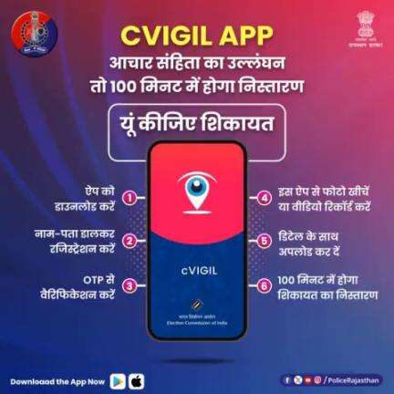 लोकसभा चुनावों में मतदाताओं के लिए मददगार है #cVIGIL App.
आपको भी आचार संहिता का उल्लंघन नजर आए तो तुरंत इस App के जरिए चुनाव आयोग को बताएं।