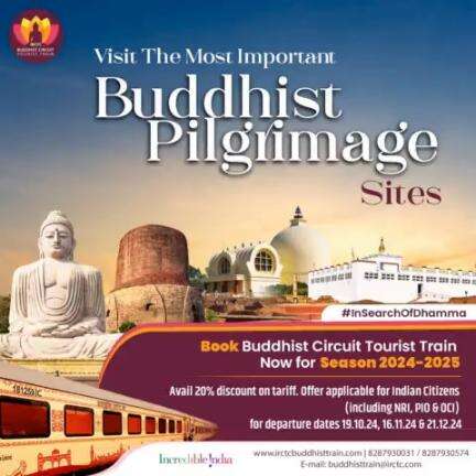 Visit the most important Buddhist pilgrimage sites aboard the #BuddhistCircuitTouristTrain.