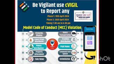 आदर्श आचार संहिता (MCC) के उल्लंघन की रिपोर्ट के लिए #cVISIL App को प्रयोग में लाएं।