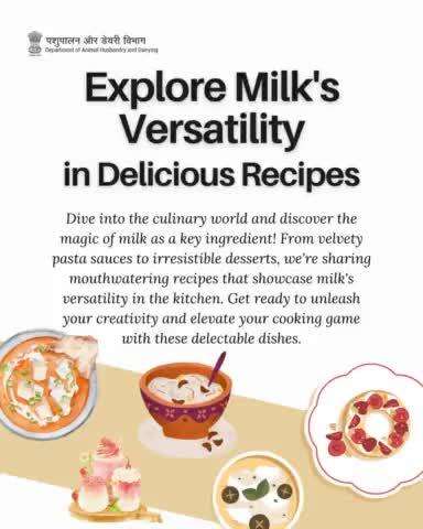 Explore the culinary versatility of milk with our mouthwatering recipes! 
From creamy pasta sauces to indulgent desserts, these dishes will inspire you to get creative in the kitchen.
#MilkMagic #CulinaryCreativity #DeliciousDishes