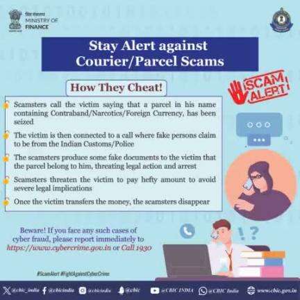 Stay Alert against Courier/ Parcel Scams 
#scamalert #fightagainstcybercrime