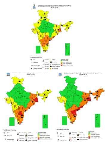 Heat wave to severe heat wave conditions likely to continue over East & south Peninsular India till 03rd May and gradually improve thereafter.
#Heatwave  #beattheheat 
#PIB_India #cbcchandigarh #mib_india