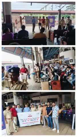 #DrugsFreeBharat
NCB-Goa Anti drugs awareness campaign @ Madgao Rly Station with RPF. 300 passengers sensitized.