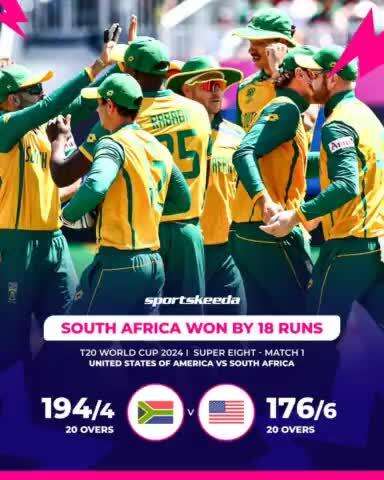 An all-round performance by South Africa to begin their Super 8 on a winning note. 🇿🇦
#SouthAfrica #USAvSA #T20