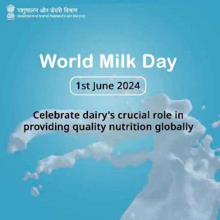 Department of Animal Husbandry and Dairying wishes everyone a Happy World Milk Day. Celebrating dairy’s vital role in delivering quality nutrition to nourish the world. 
#WorldMilkDay2024 #QualityNutrition