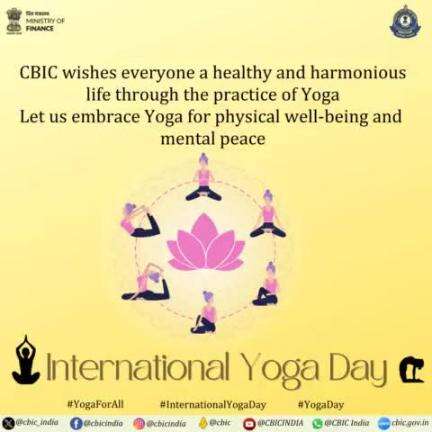 Happy International yoga day #cbic # cgstranchizone