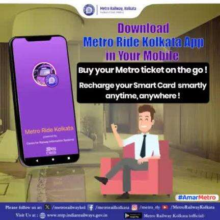 Buy your #MetroTicket and recharge your #SmartCard any time through #MetroRideKolkata app