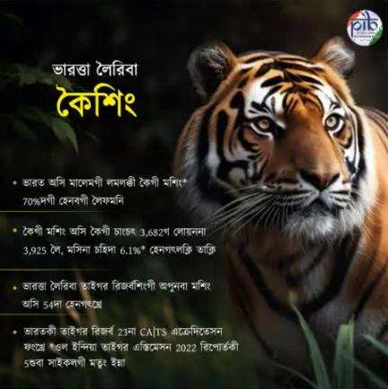 #InternationalTigerDay 🐅

➡️ ভারত অসি মালেমগী কৈশিংগী 70%গী লৈফম ওইরি, অমসুং চাংচৎ ওইনা কৈ 3,682 লৈবগা লোয়ননা মতিক লৈরবা জিবা অসিগী মশিং 3,925 ওইরি, মসিনা চহিদা 6.1%গী চাংদা  হেনগৎলক্লি তাক্লি