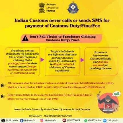 Don't fall victim to fraudsters claiming Customs Duty/ Fines
#ScamAlert #FightAgainstCyberCrime