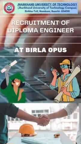 Recruitment of Diploma engineer at Birla Opus | JUT RANCHI #jutranchi #birlaopus #jobseekers #jharkhand