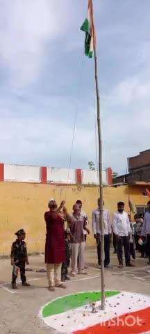 J.N.JHA New Mithila Vidyapith on the auspicious occasion of 15th August in the courtyard of bhit bhagwanpur school