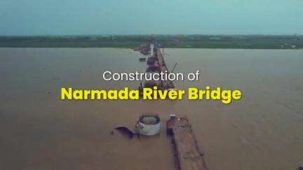 Ongoing construction of the longest bridge of the #MAHSR Corridor (1.4 km) over Narmada River in Gujrat.