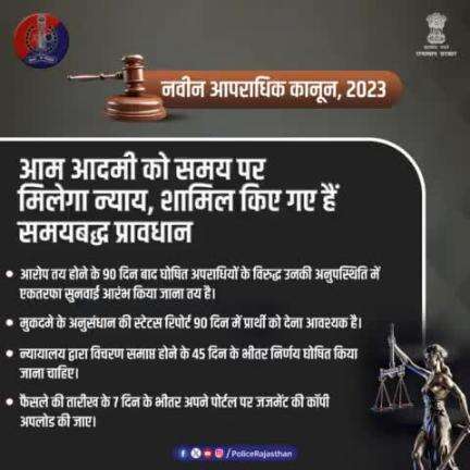 #नवीन_आपराधिक_कानून, 2023 कानून को पीड़ित केंद्रित दृष्टिकोण के साथ तैयार किया गया है।

पीड़ित को दिया गया है जीरो एफआईआर तथा अपने प्रकरण की 90 दिन में हुई प्रगति के बारे में जानने का अधिकार।