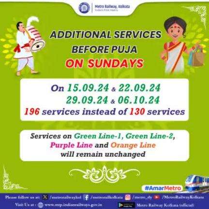 Additional #Metro services on #weekends before #DurgaPuja