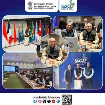 Shri. Ramnath Thakur, Hon'ble Union Minister of State for Agriculture & Farmers Welfare, India, participated in the G20 Agriculture Ministers’ Meeting in Chapada dos Guimarães, Brazil. #G20Brasil #India #G20